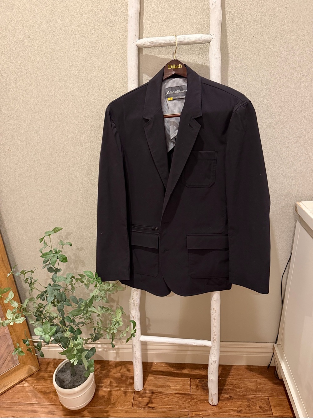 Men's Black Blazer - Eddie Bauer Classic Tailored Jacket NWOT